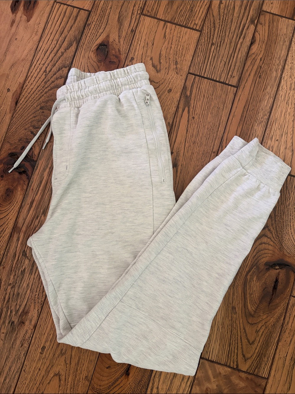 Women's Light Gray Jogger Sweatpants with Zipper Pocket
